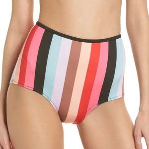 Solid & Striped The Brigitte Bikini  Bottom Malibu Stripe Size Small